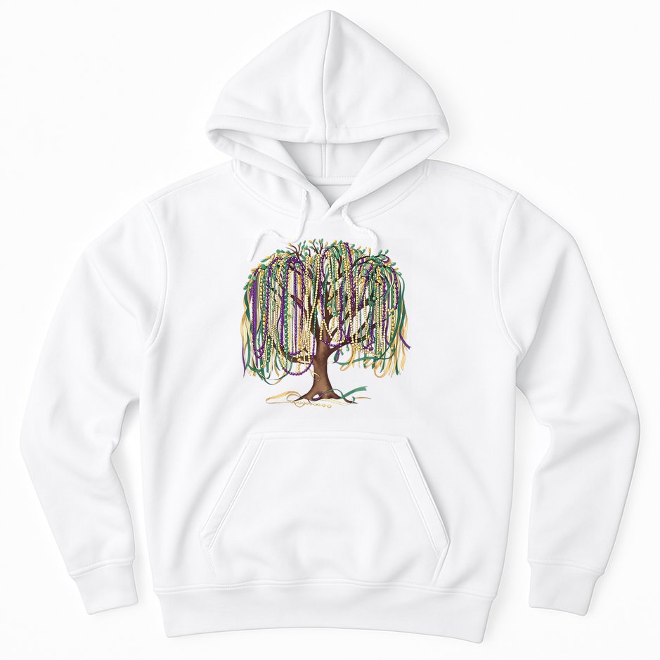 Mardi Gras Tree Beads New Orleans 2025 Festival Bead Tree Hoodie