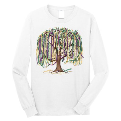Mardi Gras Tree Beads New Orleans 2025 Festival Bead Tree Long Sleeve Shirt