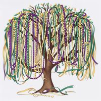 Mardi Gras Tree Beads New Orleans 2025 Festival Bead Tree Button