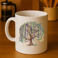 Mardi Gras Tree Beads New Orleans 2025 Festival Bead Tree Mug
