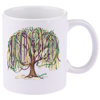 Mardi Gras Tree Beads New Orleans 2025 Festival Bead Tree 11oz C Handle Ceramic Mug