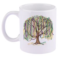 Mardi Gras Tree Beads New Orleans 2025 Festival Bead Tree 11oz C Handle Ceramic Mug