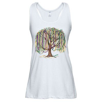 Mardi Gras Tree Beads New Orleans 2025 Festival Bead Tree Ladies Essential Flowy Tank