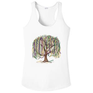 Mardi Gras Tree Beads New Orleans 2025 Festival Bead Tree Ladies PosiCharge Competitor Racerback Tank