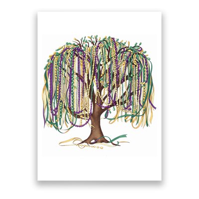 Mardi Gras Tree Beads New Orleans 2025 Festival Bead Tree Poster