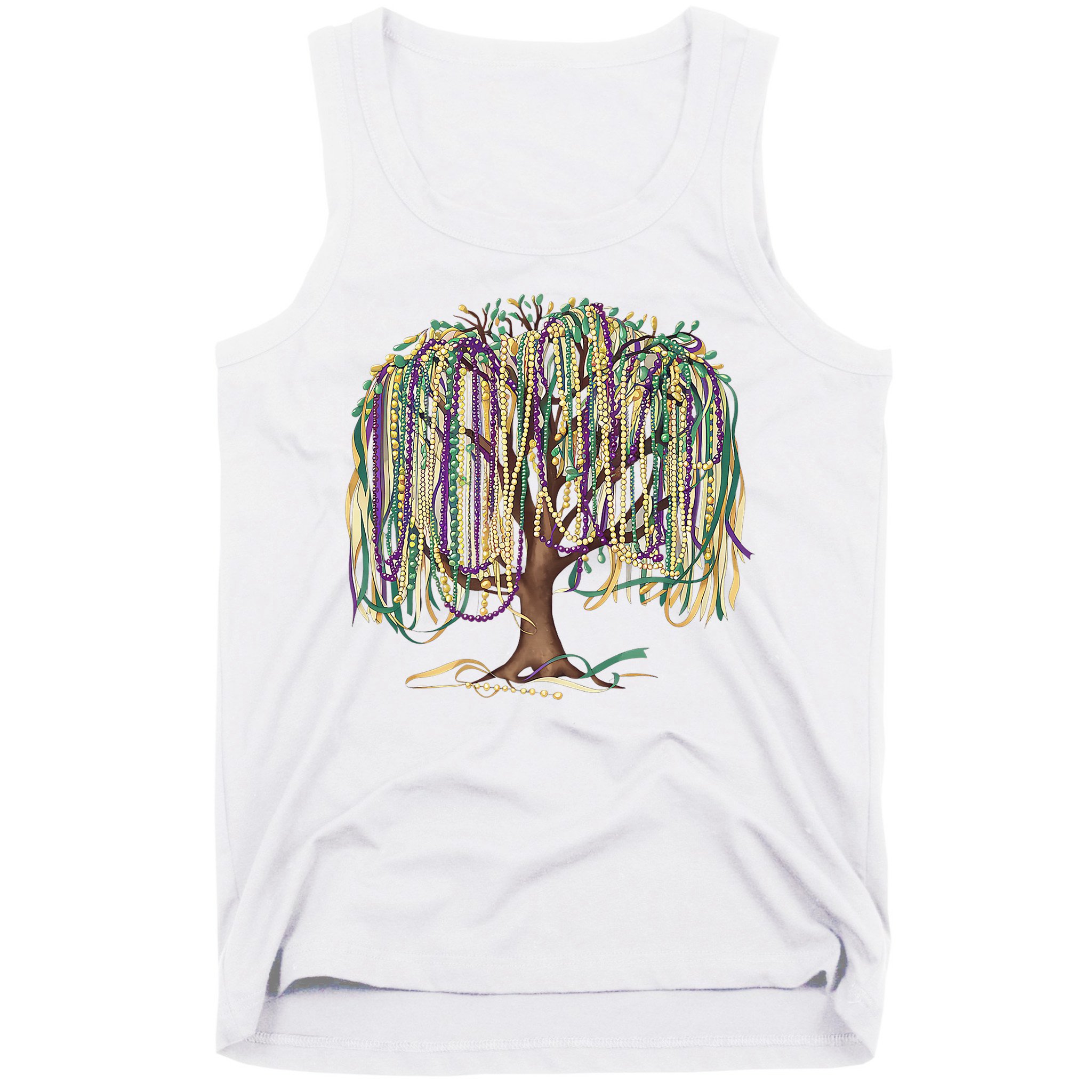 Mardi Gras Tree Beads New Orleans 2025 Festival Bead Tree Tank Top