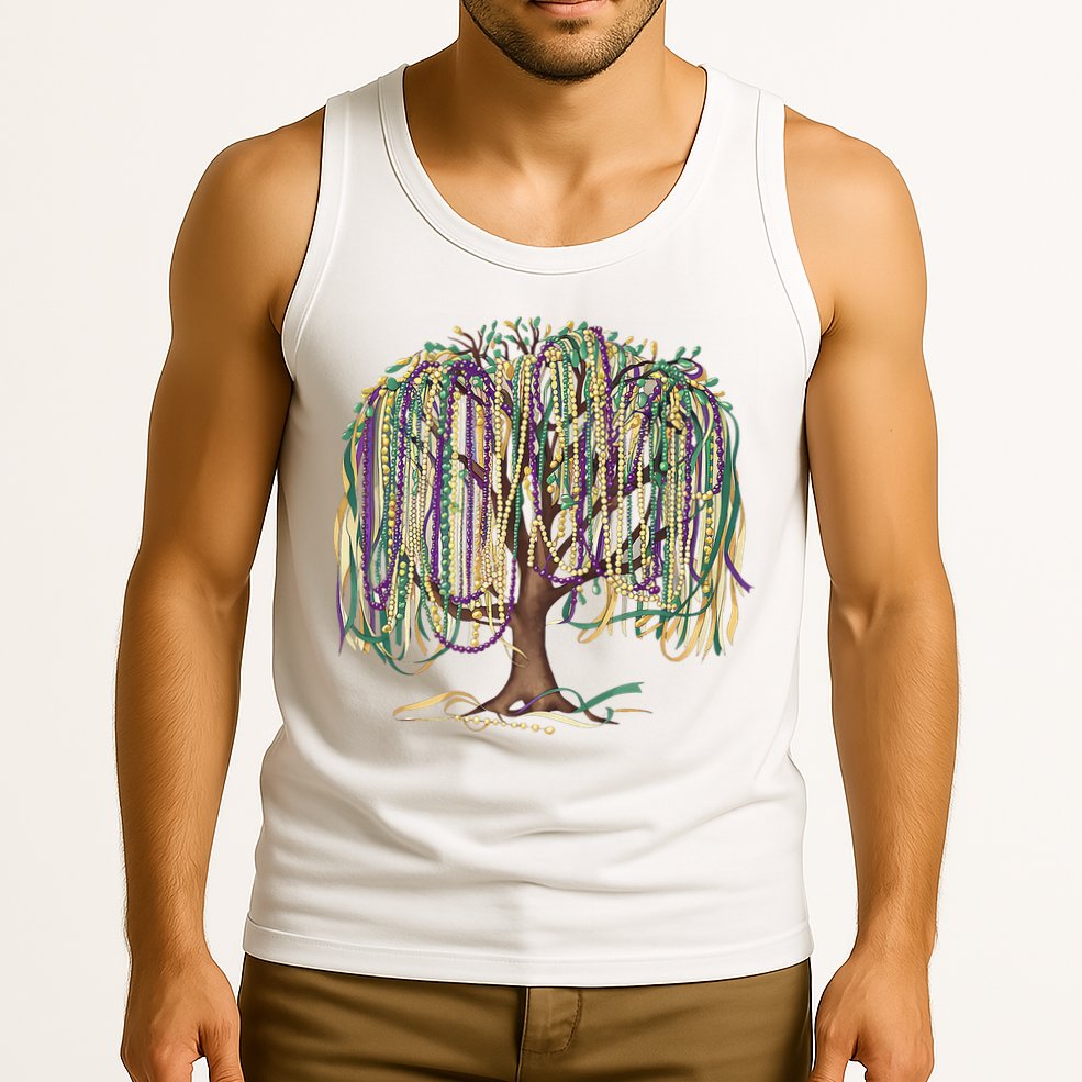 Mardi Gras Tree Beads New Orleans 2025 Festival Bead Tree Tank Top