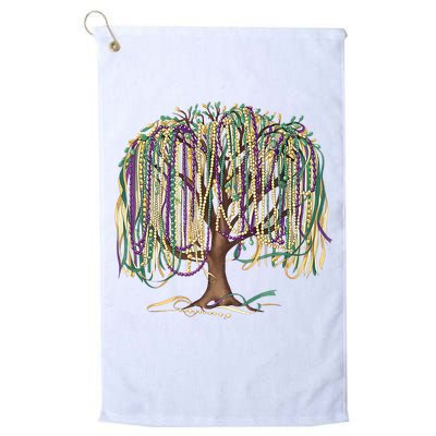 Mardi Gras Tree Beads New Orleans 2025 Festival Bead Tree Golf Towel