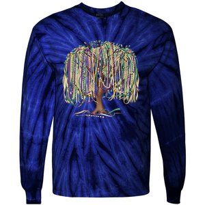 Mardi Gras Tree Beads New Orleans 2025 Festival Bead Tree Tie-Dye Long Sleeve Shirt