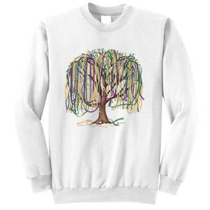 Mardi Gras Tree Beads New Orleans 2025 Festival Bead Tree Sweatshirt