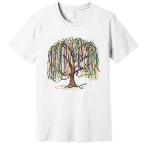 Mardi Gras Tree Beads New Orleans 2025 Festival Bead Tree Premium T-Shirt