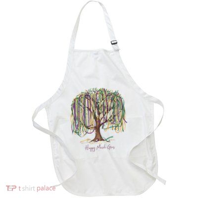 Mardi Gras Tree Beads New Orleans 2025 Full-Length Apron With Pockets