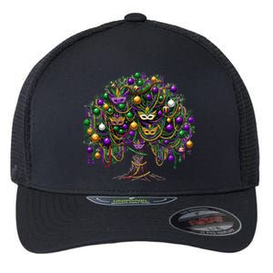 Mardi Gras Tree Beads New Orleans 2025 Festival Bead Tree Flexfit Unipanel Trucker Cap