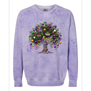 Mardi Gras Tree Beads New Orleans 2025 Festival Bead Tree Colorblast Crewneck Sweatshirt