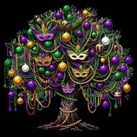 Mardi Gras Tree Beads New Orleans 2025 Festival Bead Tree City Backpack