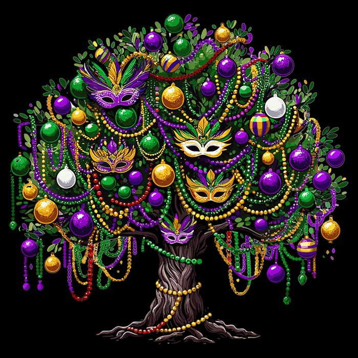 Mardi Gras Tree Beads New Orleans 2025 Festival Bead Tree City Backpack