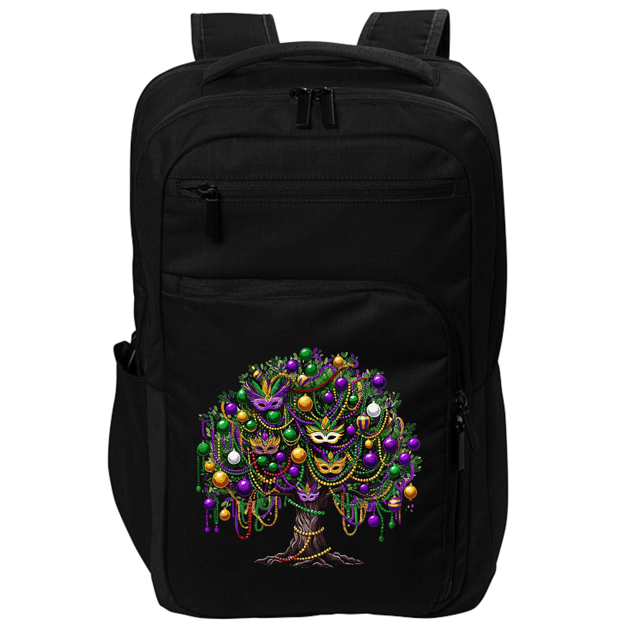 Mardi Gras Tree Beads New Orleans 2025 Festival Bead Tree Impact Tech Backpack