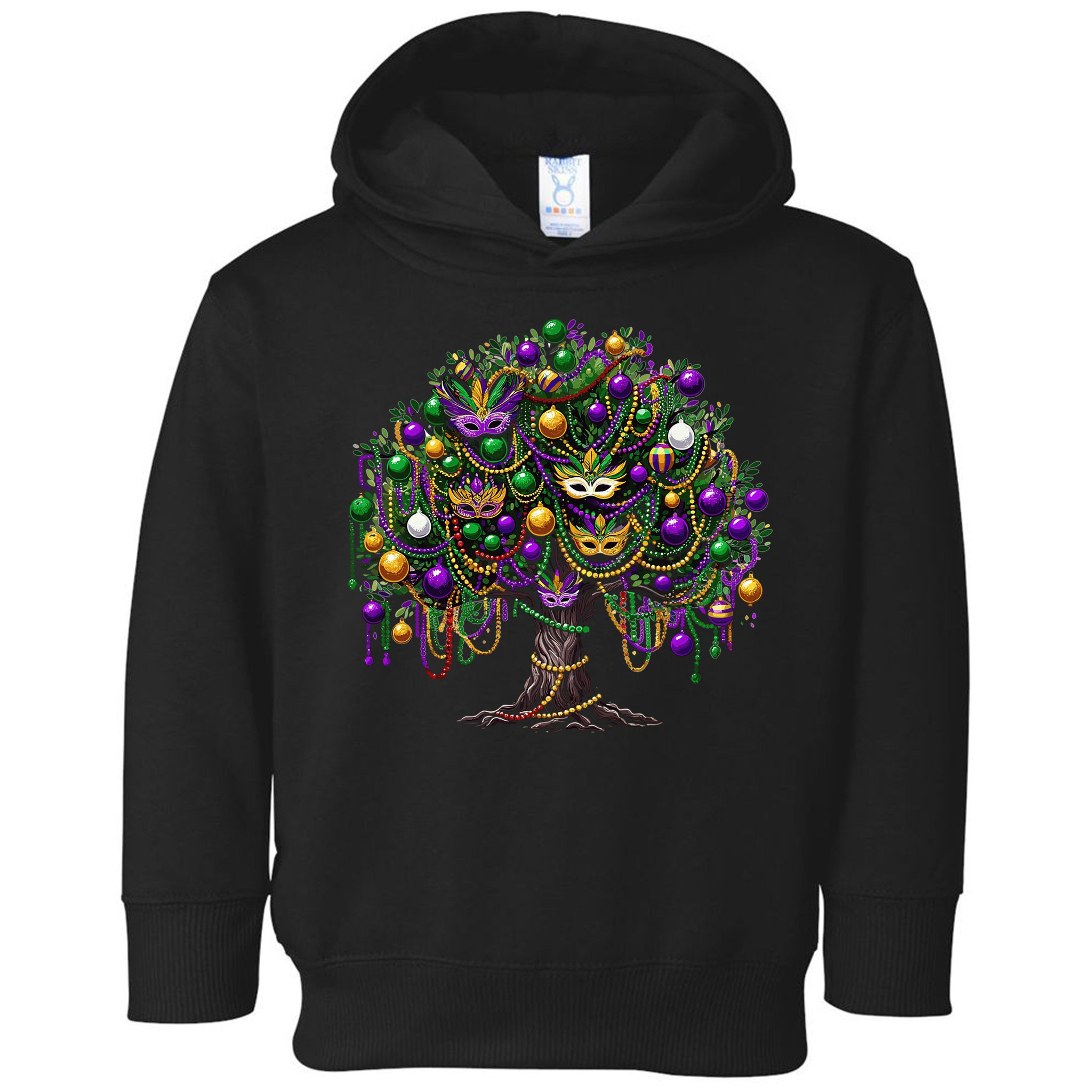 Mardi Gras Tree Beads New Orleans 2025 Festival Bead Tree Toddler Hoodie