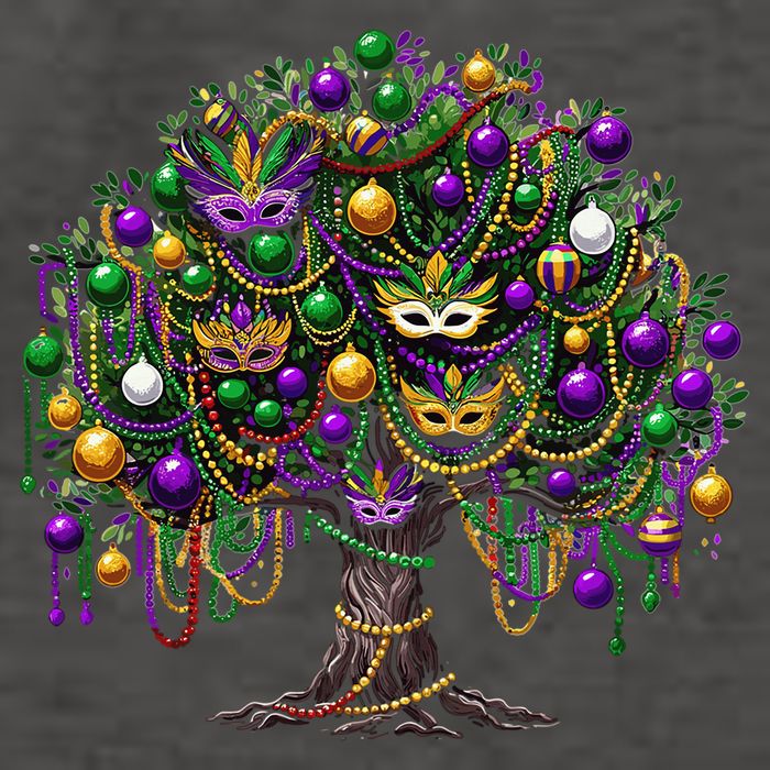 Mardi Gras Tree Beads New Orleans 2025 Festival Bead Tree Vector Backpack