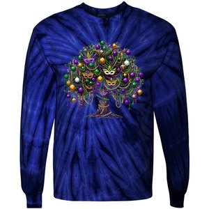 Mardi Gras Tree Beads New Orleans 2025 Festival Bead Tree Tie-Dye Long Sleeve Shirt