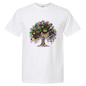 Mardi Gras Tree Beads New Orleans 2025 Festival Bead Tree Garment-Dyed Heavyweight T-Shirt