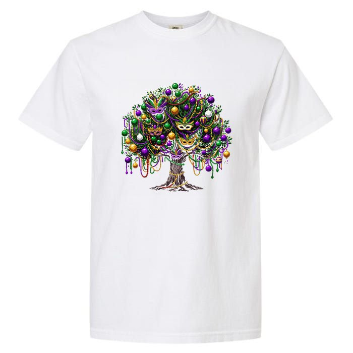 Mardi Gras Tree Beads New Orleans 2025 Festival Bead Tree Garment-Dyed Heavyweight T-Shirt