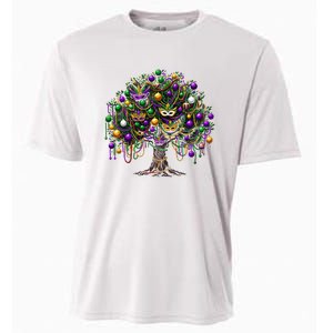 Mardi Gras Tree Beads New Orleans 2025 Festival Bead Tree Cooling Performance Crew T-Shirt