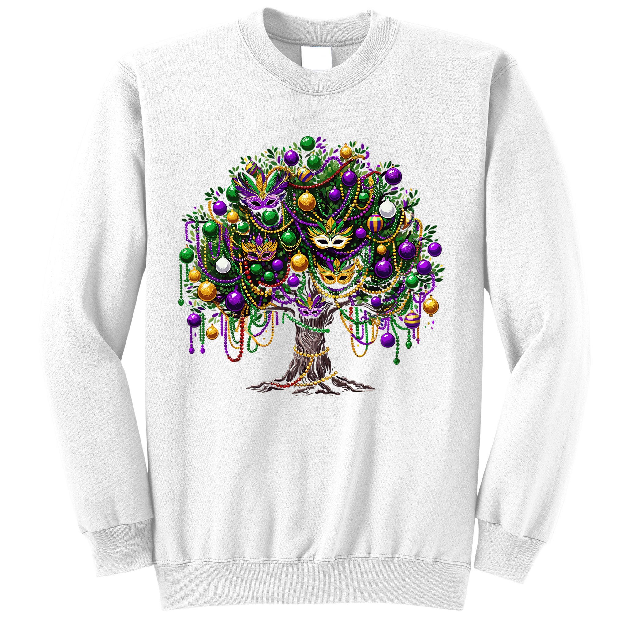 Mardi Gras Tree Beads New Orleans 2025 Festival Bead Tree Sweatshirt