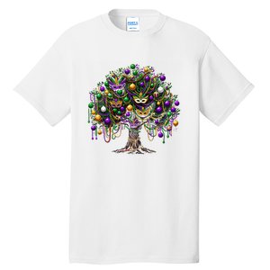 Mardi Gras Tree Beads New Orleans 2025 Festival Bead Tree Tall T-Shirt