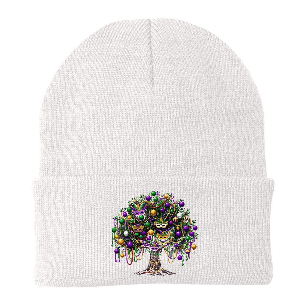 Mardi Gras Tree Beads New Orleans 2025 Festival Bead Tree Beanie