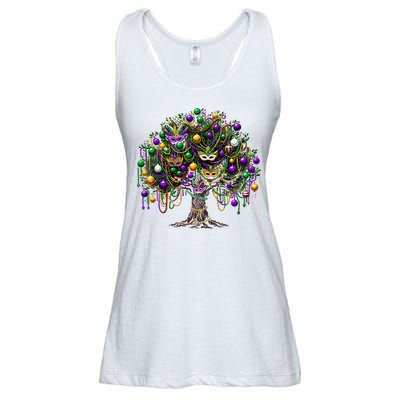 Mardi Gras Tree Beads New Orleans 2025 Festival Bead Tree Ladies Essential Flowy Tank
