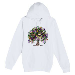 Mardi Gras Tree Beads New Orleans 2025 Festival Bead Tree Premium Pullover Hoodie