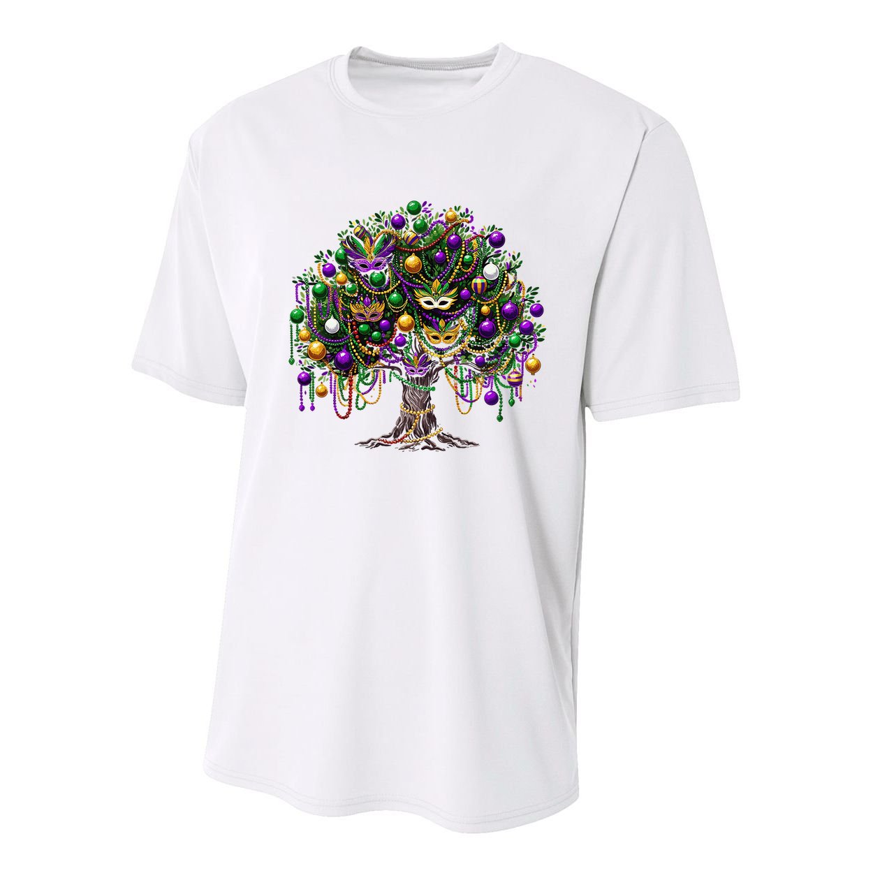 Mardi Gras Tree Beads New Orleans 2025 Festival Bead Tree Youth Performance Sprint T-Shirt