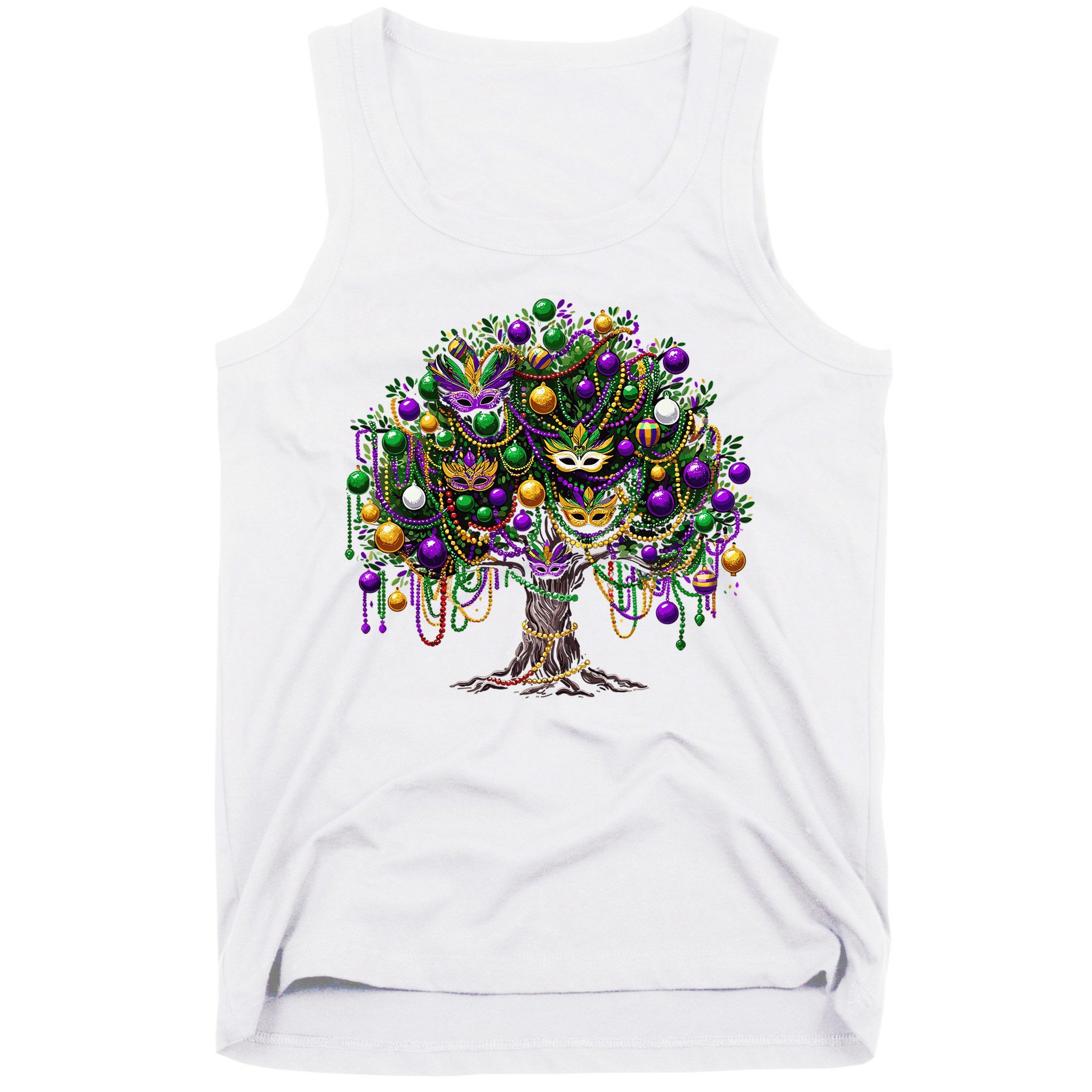 Mardi Gras Tree Beads New Orleans 2025 Festival Bead Tree Tank Top