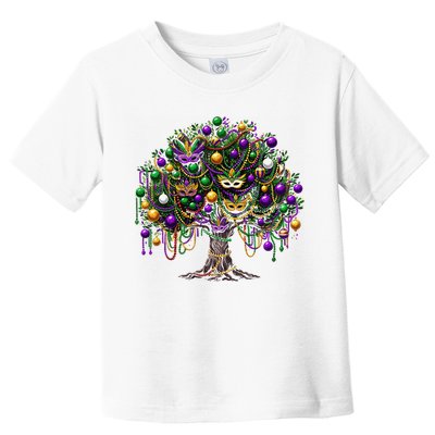Mardi Gras Tree Beads New Orleans 2025 Festival Bead Tree Toddler T-Shirt