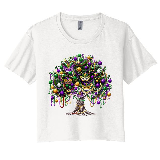 Mardi Gras Tree Beads New Orleans 2025 Festival Bead Tree Crop Top