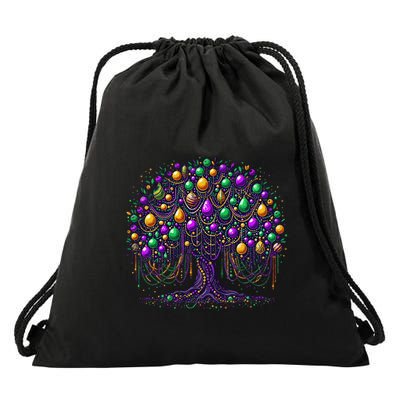 Mardi Gras Tree Beads New Orleans 2025 Festival Bead Tree Drawstring Bag