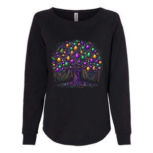 Mardi Gras Tree Beads New Orleans 2025 Festival Bead Tree Womens California Wash Sweatshirt