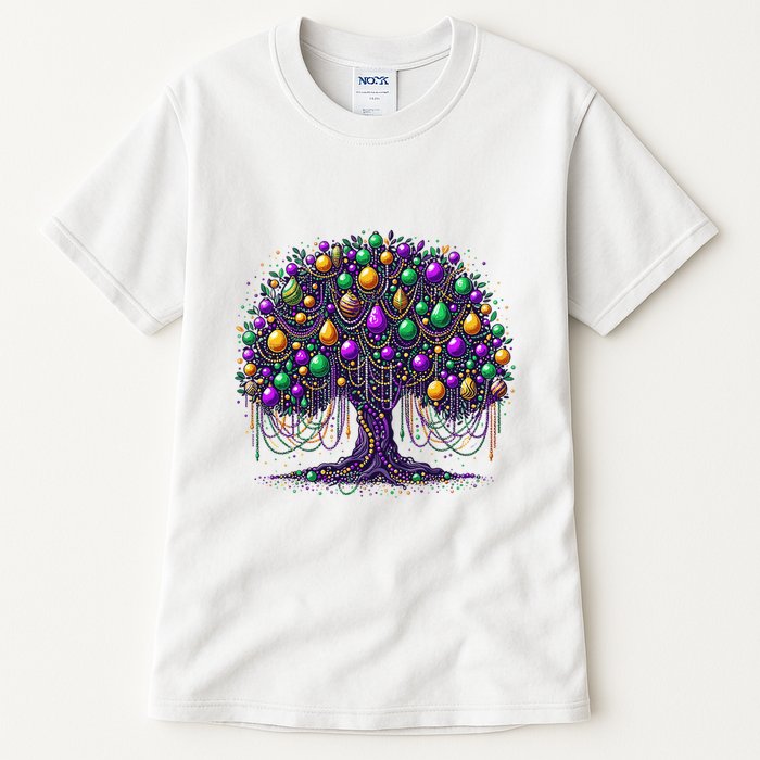 Mardi Gras Tree Beads New Orleans 2025 Festival Bead Tree Tall T-Shirt