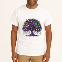 Mardi Gras Tree Beads New Orleans 2025 Festival Bead Tree Tall T-Shirt