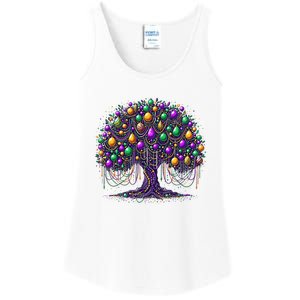 Mardi Gras Tree Beads New Orleans 2025 Festival Bead Tree Ladies Essential Tank