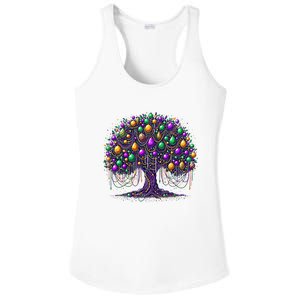 Mardi Gras Tree Beads New Orleans 2025 Festival Bead Tree Ladies PosiCharge Competitor Racerback Tank