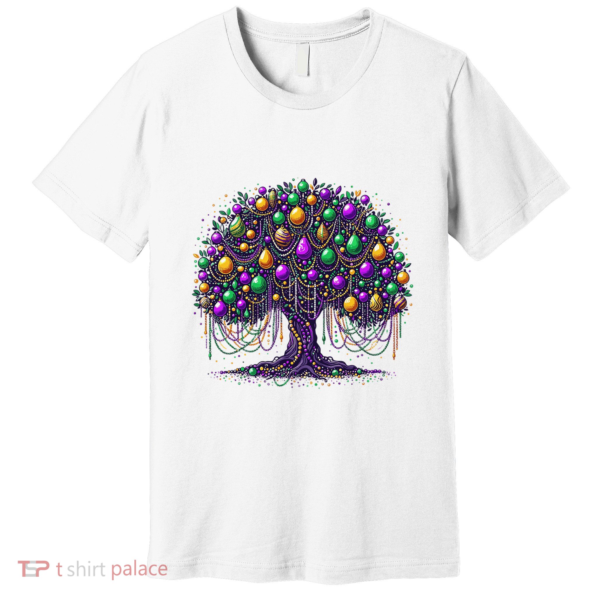 Mardi Gras Tree Beads New Orleans 2025 Festival Bead Tree Premium T-Shirt