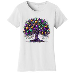 Mardi Gras Tree Beads New Orleans 2025 Festival Bead Tree Women's T-Shirt