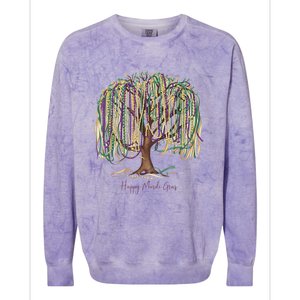 Mardi Gras Tree Beads New Orleans 2025 Festival Bead Tree Colorblast Crewneck Sweatshirt