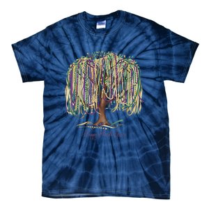 Mardi Gras Tree Beads New Orleans 2025 Festival Bead Tree Tie-Dye T-Shirt