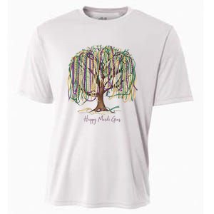 Mardi Gras Tree Beads New Orleans 2025 Festival Bead Tree Cooling Performance Crew T-Shirt