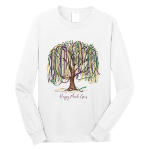 Mardi Gras Tree Beads New Orleans 2025 Festival Bead Tree Long Sleeve Shirt