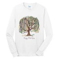 Mardi Gras Tree Beads New Orleans 2025 Festival Bead Tree Tall Long Sleeve T-Shirt