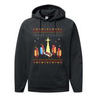 Merry Glizzmas Tacky Christmas  Performance Fleece Hoodie